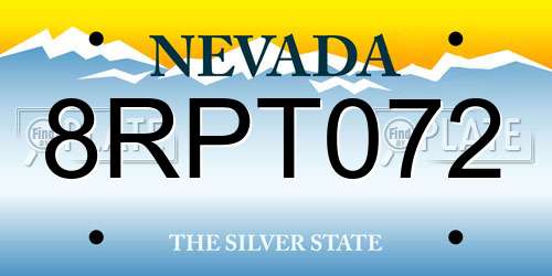 8RPT072 Nevada License Plate