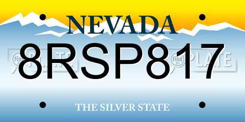 8RSP817 Nevada License Plate