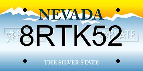 8RTK52 Nevada License Plate