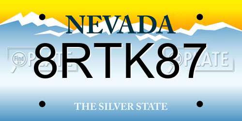 8RTK87 Nevada License Plate