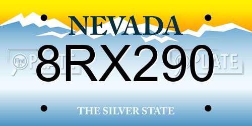 8RX290 Nevada License Plate