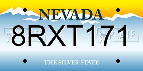 8RXT171 Nevada License Plate