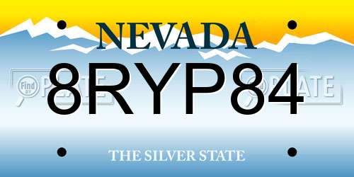 8RYP84 Nevada License Plate
