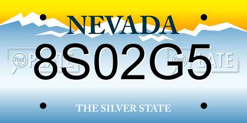 8S02G5 Nevada License Plate