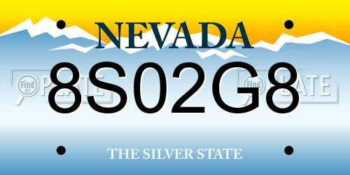 8S02G8 Nevada License Plate