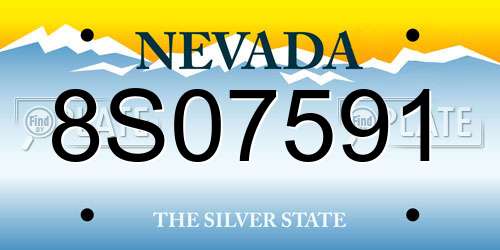 8S07591 Nevada License Plate