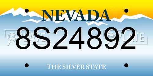 8S24892 Nevada License Plate
