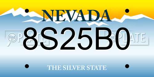 8S25B0 Nevada License Plate