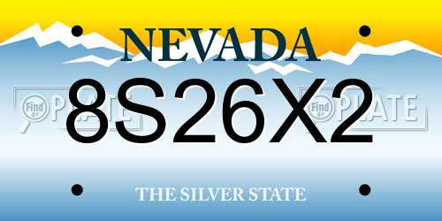 8S26X2 Nevada License Plate