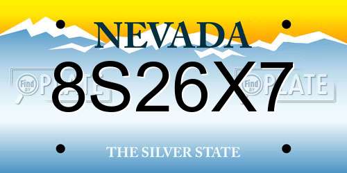 8S26X7 Nevada License Plate