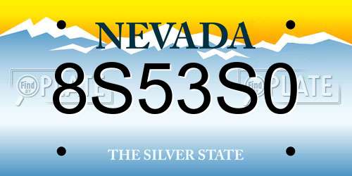 8S53S0 Nevada License Plate