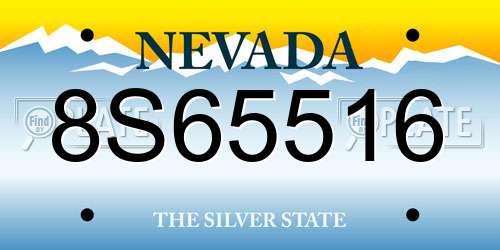8S65516 Nevada License Plate
