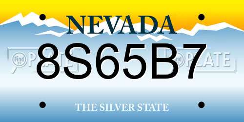 8S65B7 Nevada License Plate