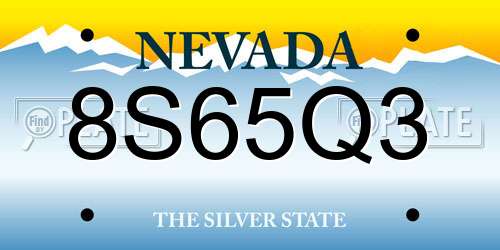 8S65Q3 Nevada License Plate