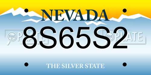 8S65S2 Nevada License Plate