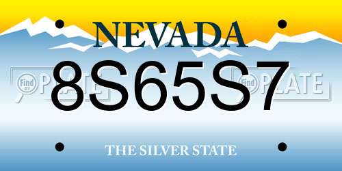 8S65S7 Nevada License Plate