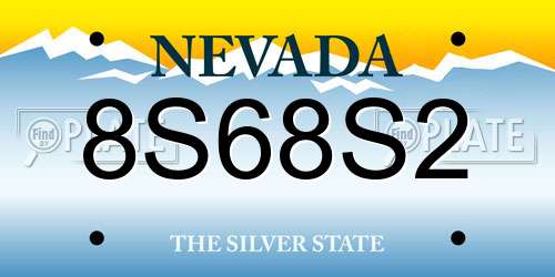 8S68S2 Nevada License Plate