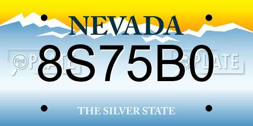 8S75B0 Nevada License Plate