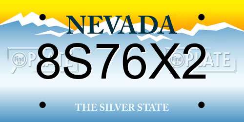 8S76X2 Nevada License Plate