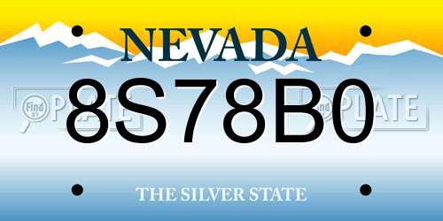 8S78B0 Nevada License Plate