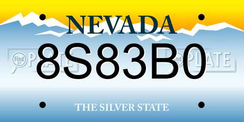 8S83B0 Nevada License Plate