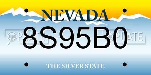 8S95B0 Nevada License Plate