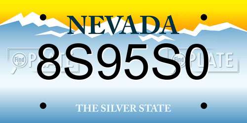 8S95S0 Nevada License Plate