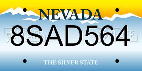 8SAD564 Nevada License Plate