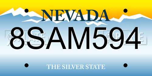 8SAM594 Nevada License Plate