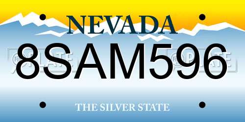 8SAM596 Nevada License Plate