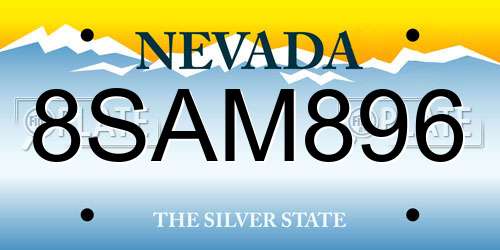 8SAM896 Nevada License Plate