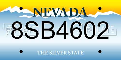 8SB4602 Nevada License Plate