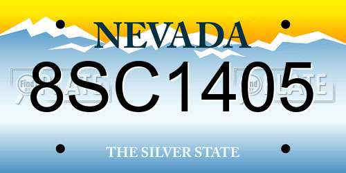 8SC1405 Nevada License Plate