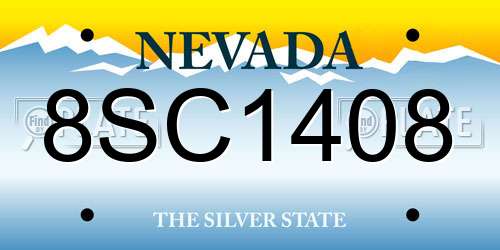 8SC1408 Nevada License Plate