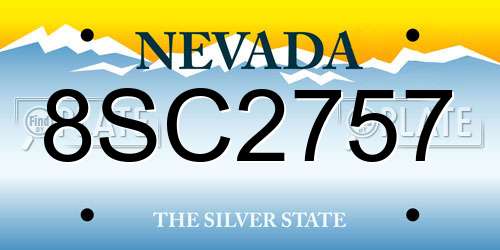 8SC2757 Nevada License Plate