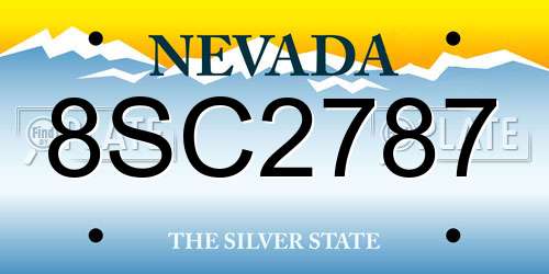 8SC2787 Nevada License Plate