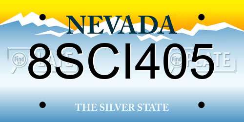 8SCI405 Nevada License Plate