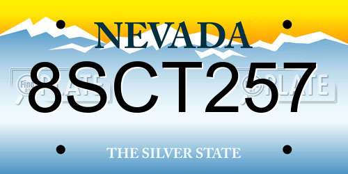 8SCT257 Nevada License Plate