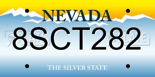 8SCT282 Nevada License Plate