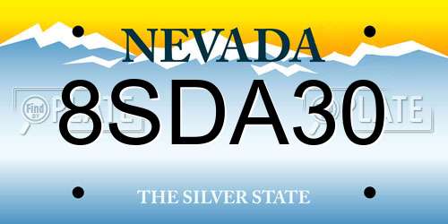 8SDA30 Nevada License Plate