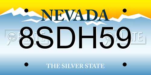 8SDH59 Nevada License Plate