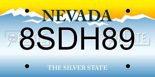 8SDH89 Nevada License Plate