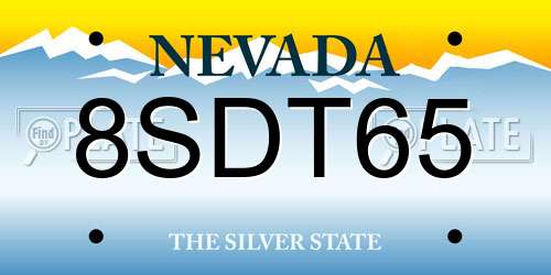 8SDT65 Nevada License Plate