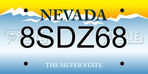 8SDZ68 Nevada License Plate