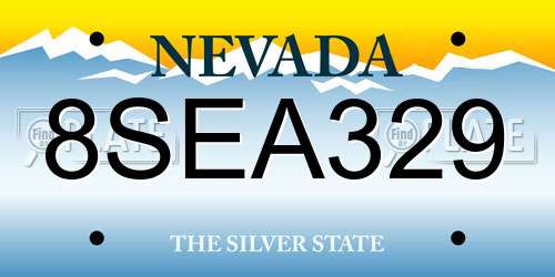 8SEA329 Nevada License Plate