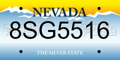 8SG5516 Nevada License Plate