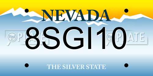 8SGI10 Nevada License Plate