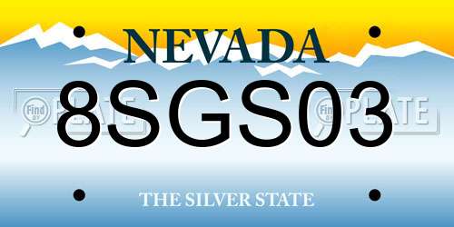 8SGS03 Nevada License Plate