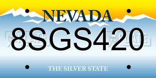 8SGS420 Nevada License Plate