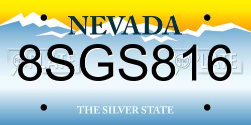 8SGS816 Nevada License Plate